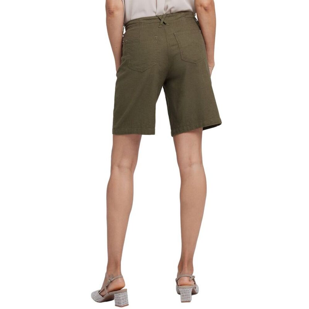 Nydj Womens Bermuda Bay Leaf Linen-Blend Short Jean - Picture 2 of 3
